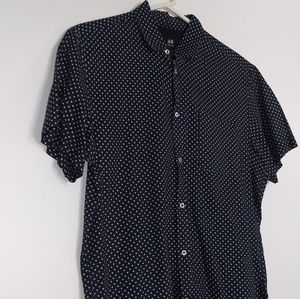 Short sleeve polka dot button down shirt